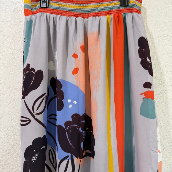 MAEVE by ANTHROPOLOGIE Plein Air maxi skirt floral stripe 1/2 lining Size Large - Picture 6 of 10